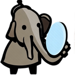 Serchtodon Logo, Mastodon holidng looking glass